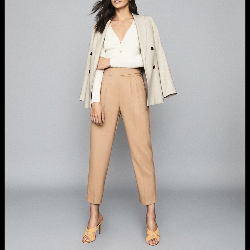 REISS
Camber High Waist Tapered
Leg Pants NWT, Color: Camel